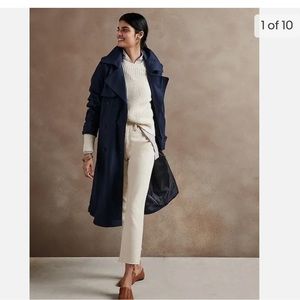 Banana Republic Factory Navy Cotton Twill trench coat
